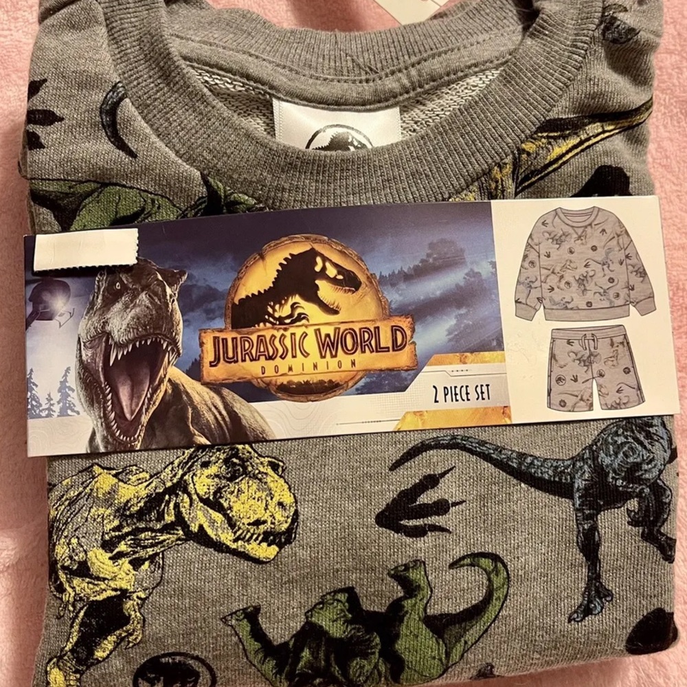Jurassic Park Infant and Toddler Boys AOP 2 Piece Set Size 3T